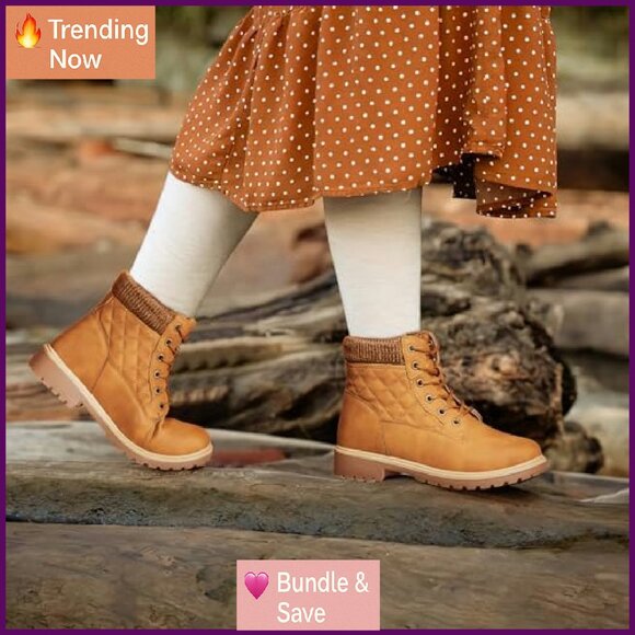 Women's Waterproof Ankle Boots Non-Slip Winter Hiking Work Combat Boots - Picture 7 of 8